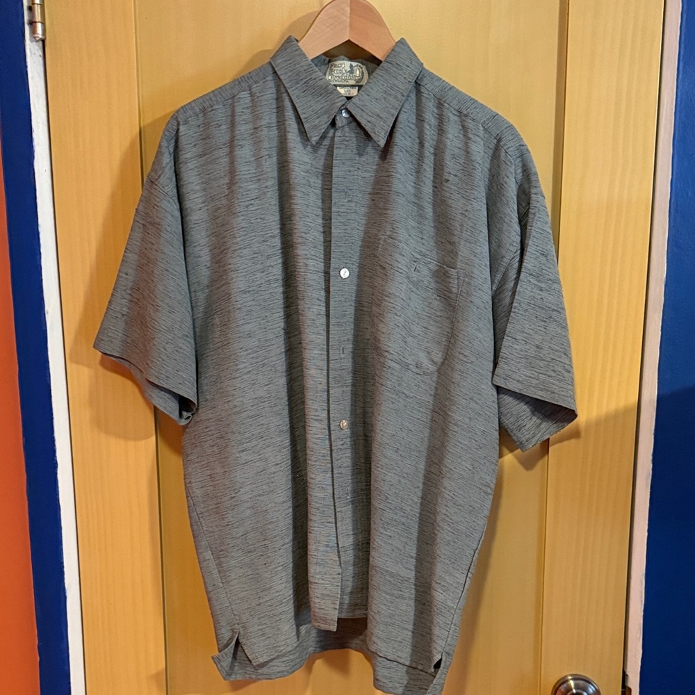 100% silk Classic Gray Button Down Shirt for Men